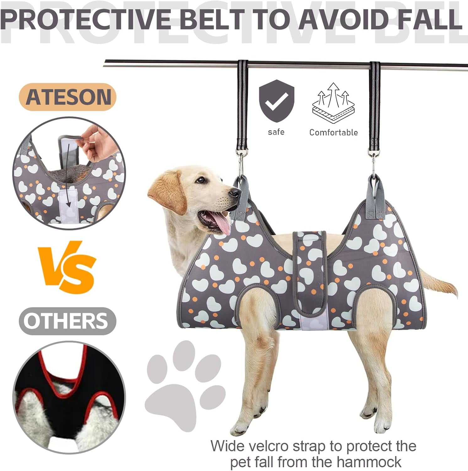 2PACK Pet Grooming Hammock with Nail Clippers/Nail Trimmers/Grooming Scissors, Dog Grooming Harness for Nail Trimming, Pet Grooming Sling Helper