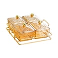 thumbnail image 4 of Divided Serving Dishes Platter Removable Bowls for Appetizer Chips Cookies Brown, 4 of 9