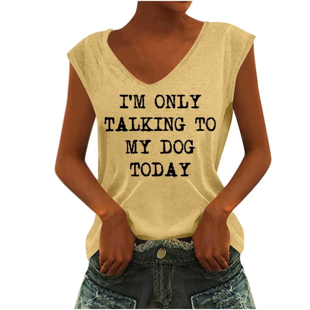 Birdeem T-Shirt Sans Manches à Col en V Imprimé Mode Décontractée pour Femmes