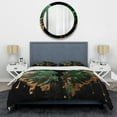 thumbnail image 3 of Designart "Serene Angel Wings in Green and Gold II" Contemporary Glam Bedding Covert Set - Wings Angel Gold Fantasy Bed Set With 2 Shams, 3 of 6