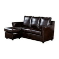 thumbnail image 3 of Furniture of America Sula Transitional Sectional Sofa in Faux Leather Brown, 3 of 5