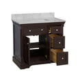 thumbnail image 4 of Sydney 36" Bathroom Vanity with Chocolate Cabinet and Carrara Marble Top, 4 of 6
