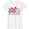 thumbnail image 1 of Women Tops Peace Love Volleyball Shirt Volleyball Player Women Girls T-Shirt, 1 of 3
