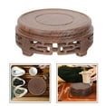 thumbnail image 2 of Round Flowerpot Stand Teaware Display Base Wood Tea Cups Base Wood Round Tray, 2 of 8