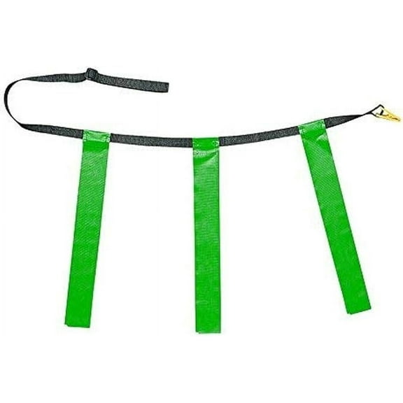 Champion Sports Quick Release Triple Flag Football Set - Youth White Belt - 25"L-31"W - Green Flag