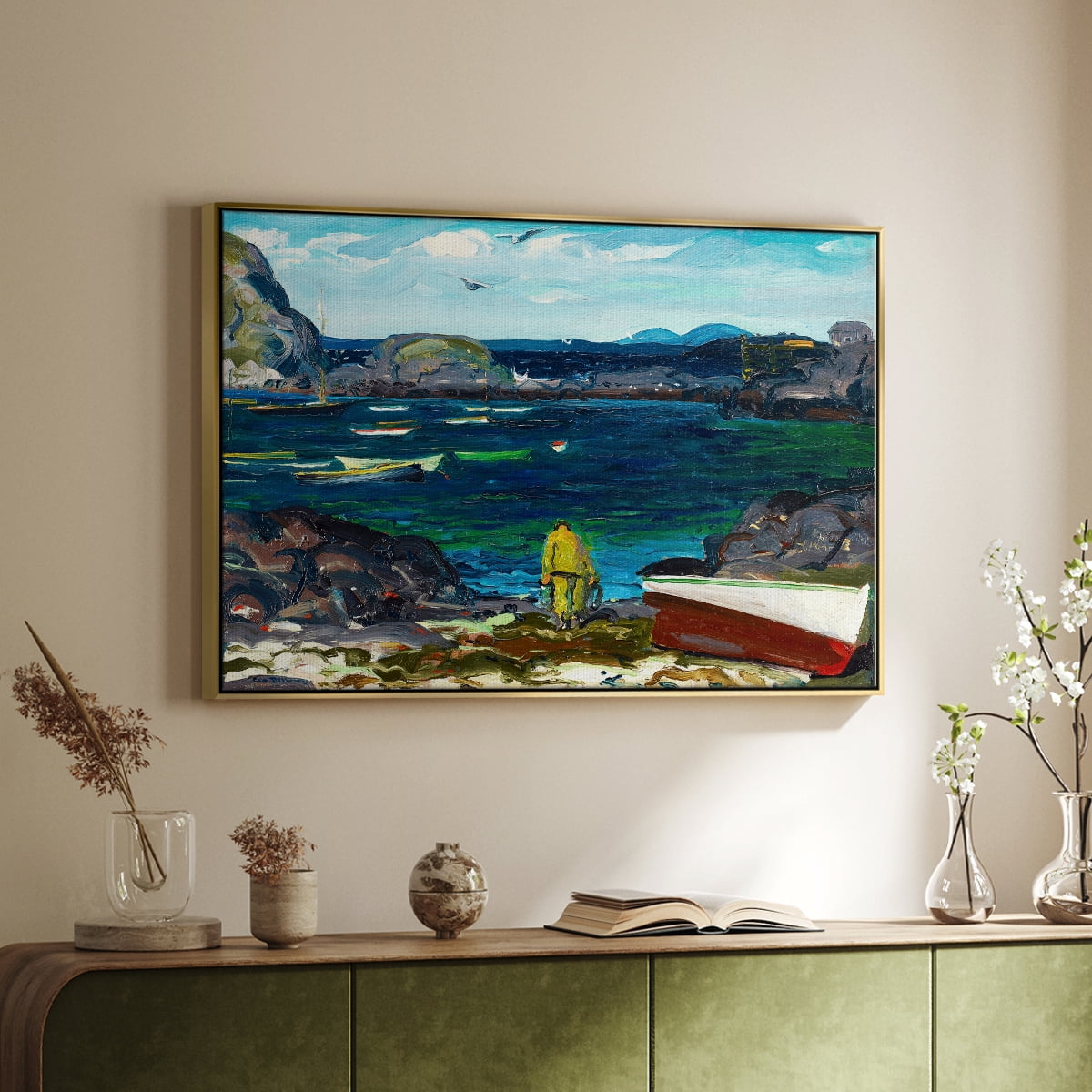 Vintage Landscape-CXVIII By Wexford Home Framed in Gold Wood Gallery Wrapped Canvas 17 in. x 25 in.