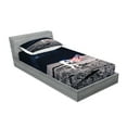 thumbnail image 2 of Ambesonne Space Fitted Sheet & Pillow Sham Set, Milky Way American Flag, Twin, Brown Blue, 2 of 2