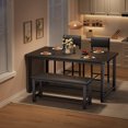 thumbnail image 2 of Dining Table Set for 4, 5 Piece Kitchen Table Set with Upholstered Bench and 2 Chairs, Rectangular Dining Room Table Set for Small Space, Apartment, Studio, 2 of 21