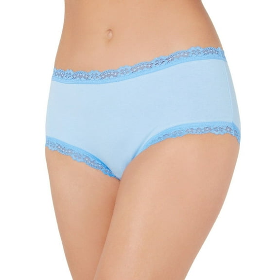 Jenni Women’s Lace Trim Hipster Underwear, Pale Blue Ink, XXXL