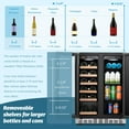 thumbnail image 5 of Lanbo 24 inch Dual Zone 18 Bottle Wine and 55 Can Beverage Cooler with French Door, 5 of 12