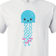 thumbnail image 4 of Inktastic Blue Jellyfish, Cute Jellyfish With Pink Ribbons T-Shirt, 4 of 5