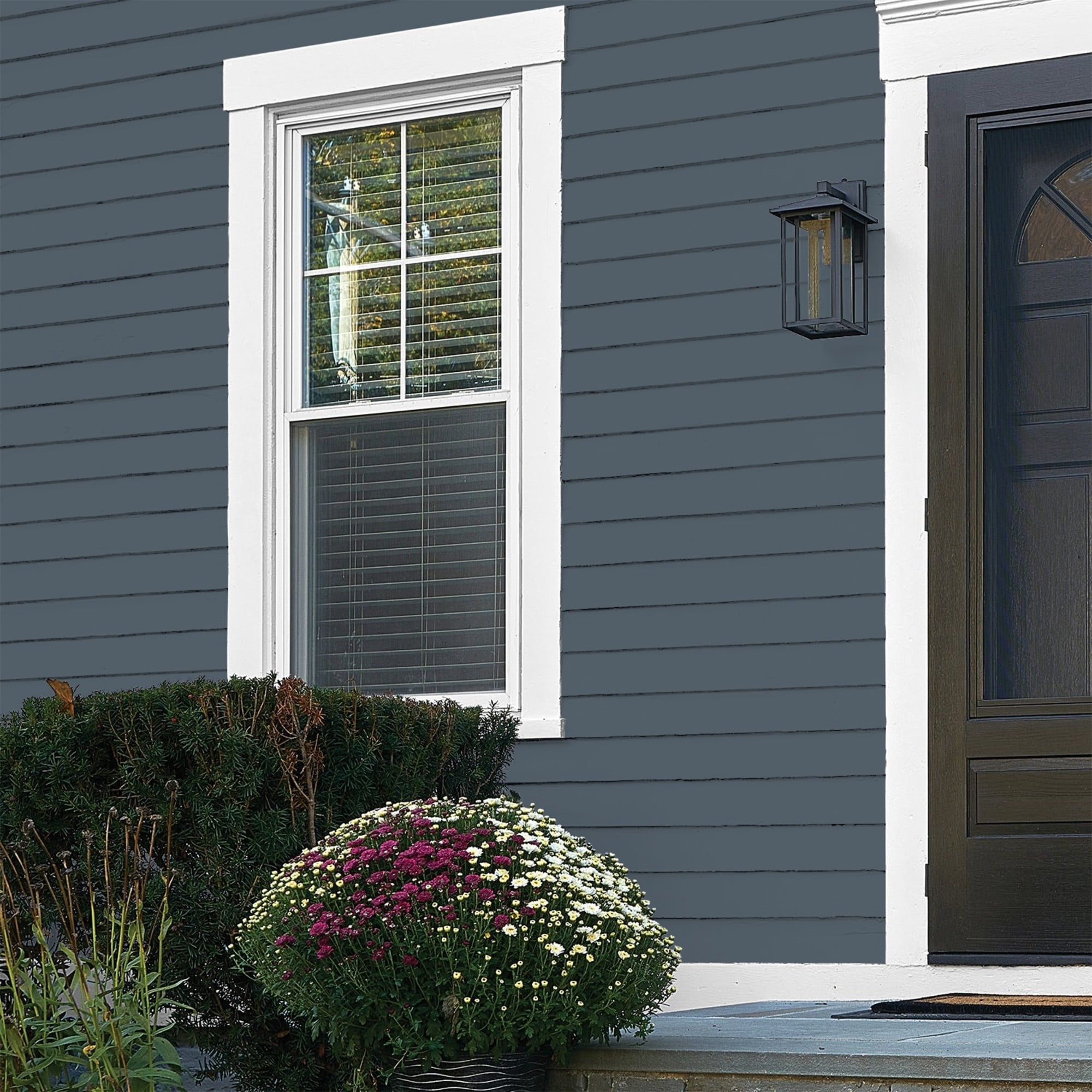 Glidden Fundamentals Goblin / Gray, Flat Exterior Paint, 1 Gallon