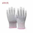 thumbnail image 2 of SagaSave PU Nylon Pair Anti Static Work Gloves Grip Palm Protect Gloves for Repairing Safety S/M/L Pink, 2 of 7