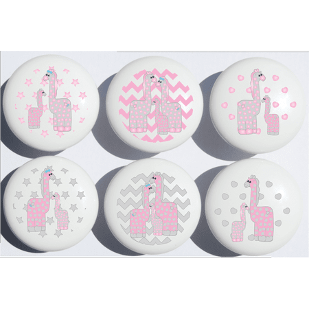 Pink Giraffe Drawer Pulls Safari Ceramic Cabinet Drawer Knobs