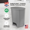 thumbnail image 2 of Glad Kitchen Trash Can with Lid, Step Foot Pedal and Garbage Bag Rings, 20 Gallon, Grey, 2 of 12