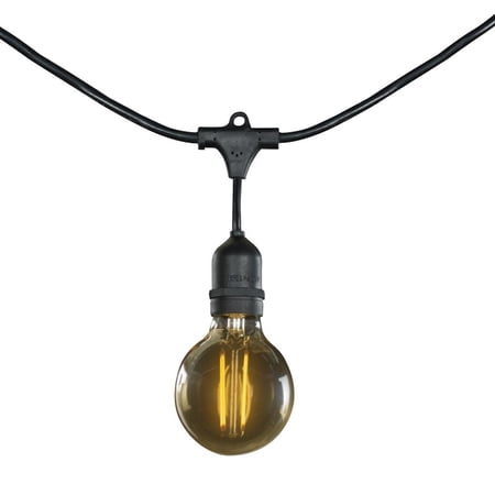 48  STRING LIGHT SET W/15 SOCKETS AND LED 5W G25 E26 NOSTALGIC LAMPS BLACK