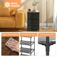 thumbnail image 5 of Gymax 2PCS Fabric Bedside Table 3 Drawers Nightstand Small Dresser Bedroom Living Room, 5 of 10