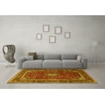 thumbnail image 3 of Ahgly Company Machine Washable Indoor Square Medallion Yellow Traditional Area Rugs, 8' Square, 3 of 4