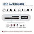 Camera Card Rader 3 in 1 Lightening to USB Camera Card Reader Memory Card SD/TF Card ...