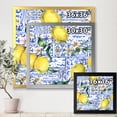 thumbnail image 4 of Designart 'Geometrical Pattern of Lemon Ornament On Blue I' Tropical Framed Art Print, 4 of 4