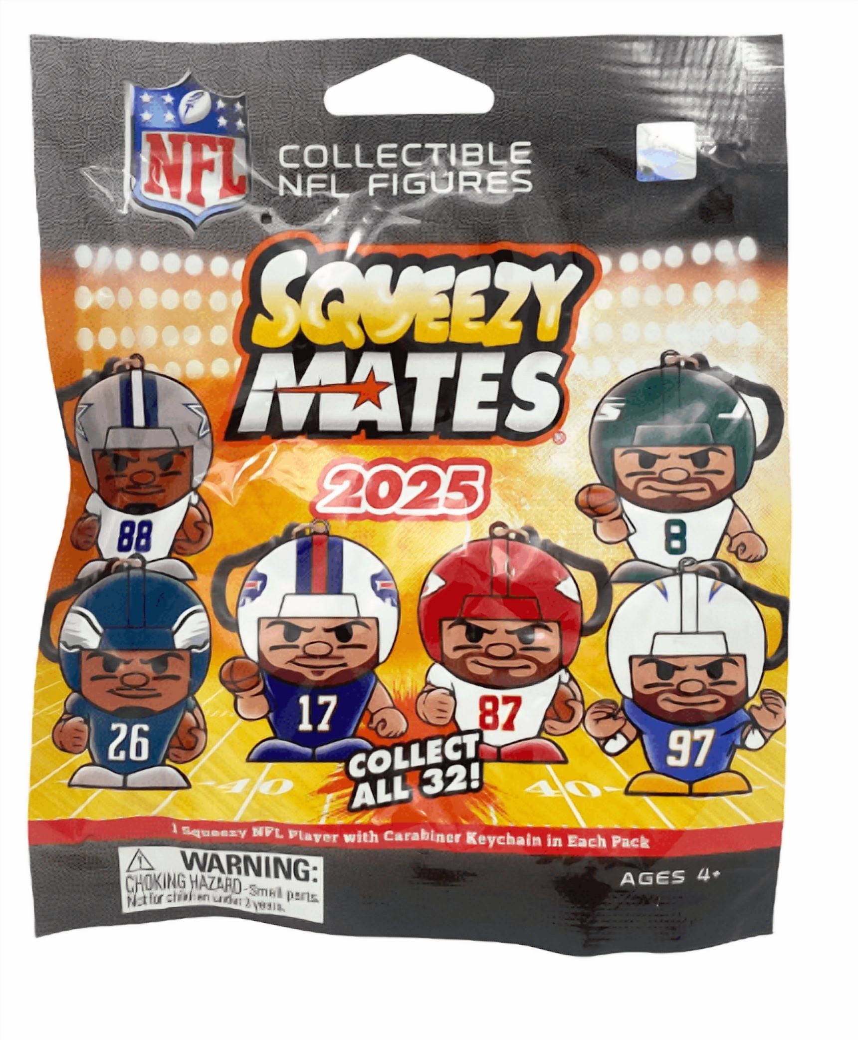 SqueezyMates 2025 NFL Figurine Mystery Pack - Series 7 - 4 PACK