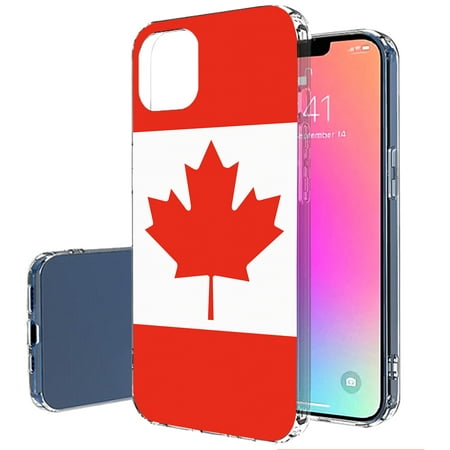 VIBECover Slim Case compatible for Apple iPhone 13 Mini, TOTAL Guard FLEX Tpu Cover, Canada Flag H