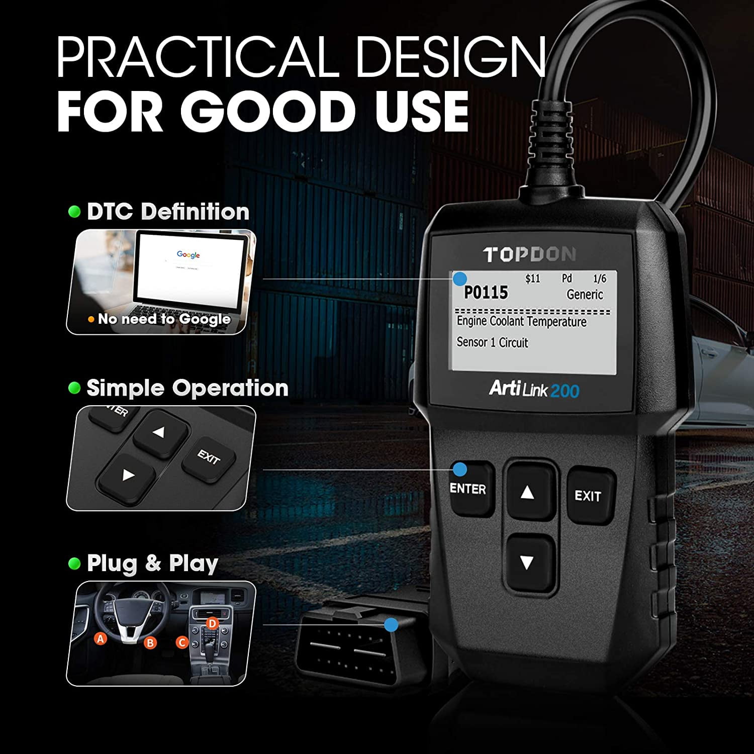 TT TOPDON AL200 OBD2 Scanner