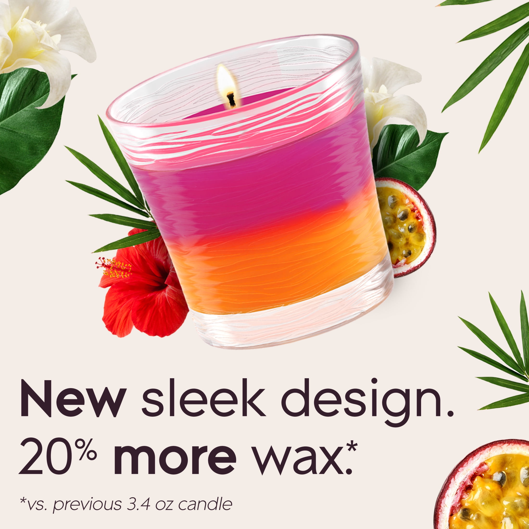 (3 pack) Glade 2in1 Single Wick Candles, Hawaiian Breeze + Vanilla Passionfruit, 8.16 oz, 2 Count