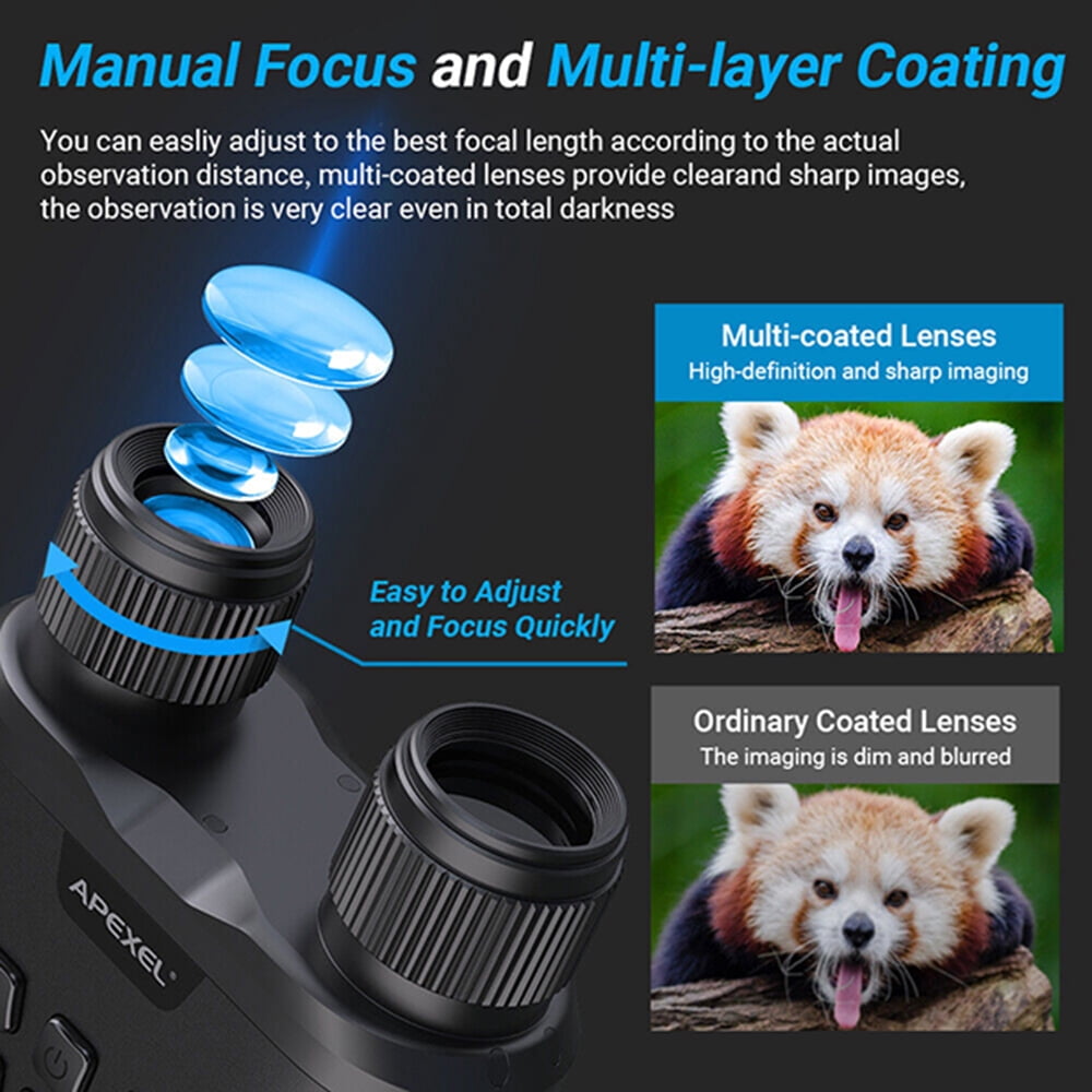 APEXEL Multifunctional Binoculars Long Battery Life HD Day and Night Vision For Hunting