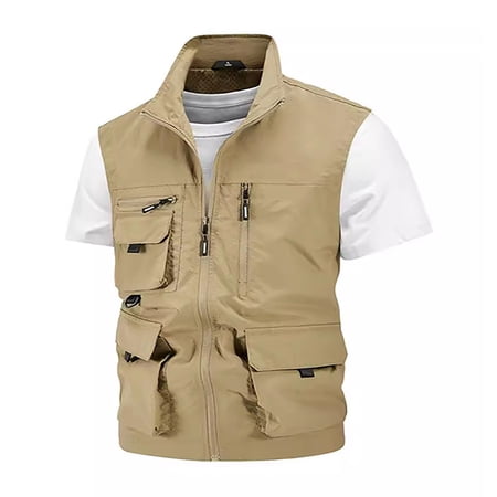 JXMVOJ Men's Fishing Vest Summer Outdoor Work Safari Travel Photo Vest with Multi Pockets