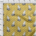 thumbnail image 3 of oneOone Velvet Mustard Yellow Fabric Animal Cat With Text Texture Diy Clothing Quilting Fabric Print Fabric By Yard 58 Inch Wide, 3 of 4