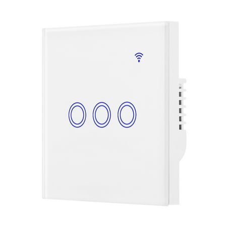 3 Gang WIFI Smart Switch WIFI 2.4G Network Link Support Third-party Voice Control APP Control Timer Switch Mobile Phone Control Waterproof and Scratch Resistant Three Channels Switch (Best Wifi Channel App)