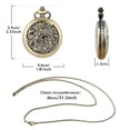 thumbnail image 4 of ZOLOHONI Vintage Hollow Pocket Watch with Chain for Men Women Gifts, Easy Read Arabic Numerals Scale Quartz Necklace Watches, 4 of 8