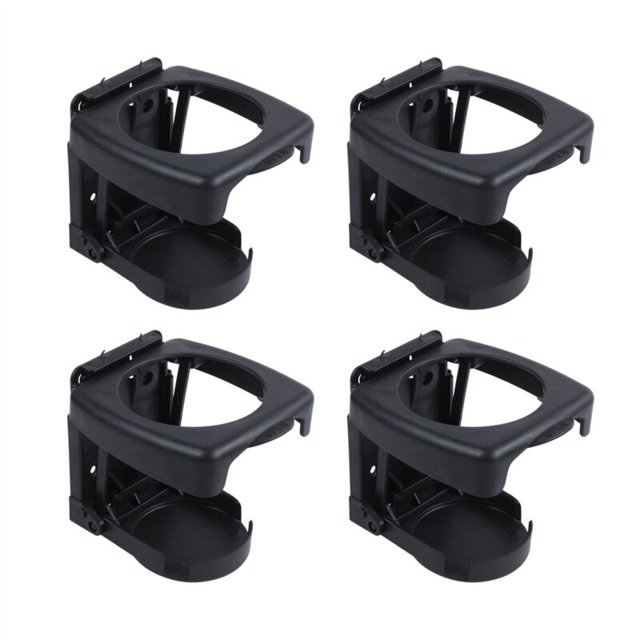4 soportes de plástico negro plegables para taza de bebida de automóvil, camión, lata, botella