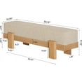 thumbnail image 2 of Tribesigns 55-Inch Dining Bench, Modern Upholstered Dining Bench with Fabric Padded Seat and MDF Frame for Dining Room, Living Room (Beige & Oak), 2 of 7