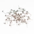 thumbnail image 3 of simhoa 50x White Ball Ear Pin Studs Earring Posts with Loop Jewelry Making Supplies White K, 3 of 8