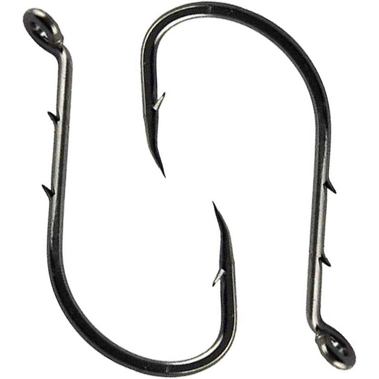 50pcs Jig Fish Hooks Octopus Barb Fishing Hooks Fishing Hook Bait Holder  Hook with 2 Baitholder Barbs (50pcs 4/0)