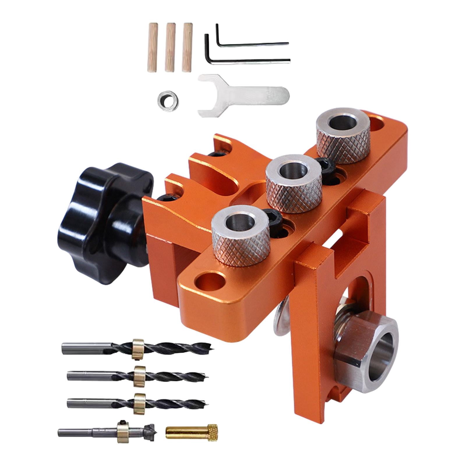 Nishiyuenyi Doweling Jig Kits Dowel Drill Joinery 3 in 1 Pocket Hole Bit Aluminum Alloy Wood