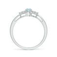 thumbnail image 2 of ANGARA Natural Oval Aquamarine Bypass Ring with Trio Diamond Accents in 14K White Gold for Women (Size-6x4mm) | March Birthstone, Anniversary, Jewelry Gift for Women | Natural Aquamarine Ring, 2 of 9