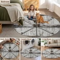 thumbnail image 6 of Vintage Gate Round Area Rugs Collection 3.3', Farmhouse Wooden Grain Shabby Chic Door Non Slip Indoor Circular Throw Runner Rug Floor Mat Carpet for Living Room Dining Table Bedroom Nursery, 6 of 9