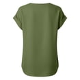 thumbnail image 5 of Cotton Linen Shirts for Women Summer V Neck Linen T Shirts Top Womens Casual Solid Loose Fits Lightweight Breathable Comfy Short Sleeve Tee Shirts, 5 of 6
