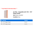 thumbnail image 2 of Air Filter - Compatible with 1993 - 1997 Dodge Intrepid 1994 1995 1996, 2 of 2