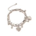 thumbnail image 1 of Heart Shaped Titanium Steel Bracelet Double Layered Stylish Accessory for All Z7, 1 of 8
