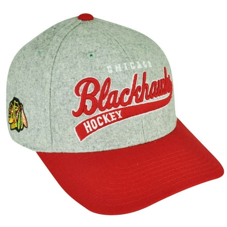 American Needle Wool Hat - NHL American Needle Chicago Blackhawks Snapback Gray Wool Felt Curved Hat Cap