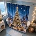 thumbnail image 6 of Dongrens Christmas Shower Curtain, Winter Xmas Tree Printed Waterproof Bath Curtain with Hooks for Bathroom Home Holiday Decor, 59x71 Inch, 6 of 6