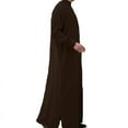 thumbnail image 3 of INCERUN Men's Muslim Saudi Arab Long Sleeve Islamic Jubba Abaya Thobe Dress Tops, 3 of 9