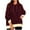 Wine, variant on Womens Color Block Sweatshirt Plus Size Round Neck Long Sleeve Drawstring Hoodies Casual Loose Pullover Tops With Pocket