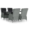 thumbnail image 2 of Carevas 5 Piece Patio Dining Set Gray Poly Rattan, 2 of 7