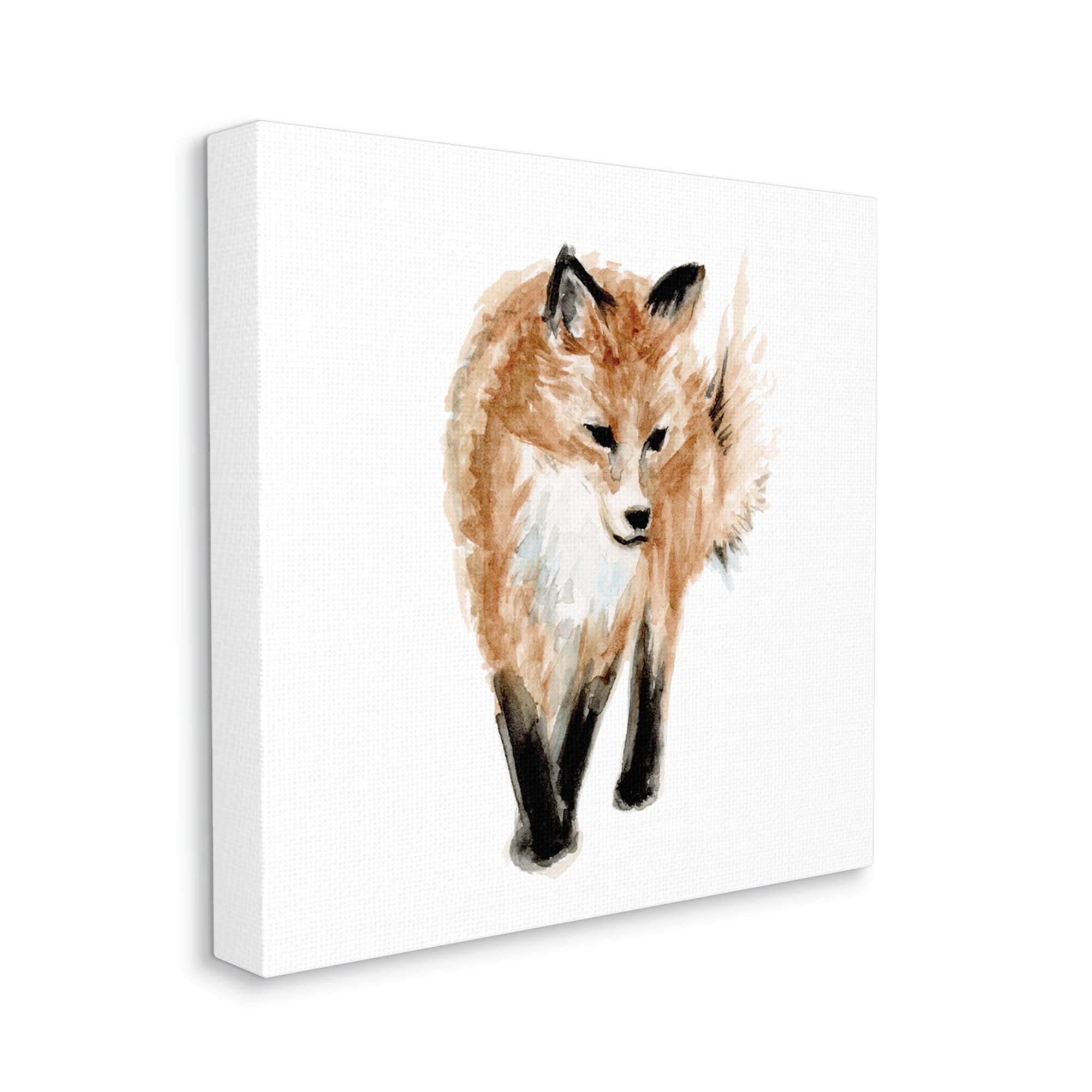 Stupell Industries Red Fox Watercolor Painting Kids' Nursery Wild Animal, 17 x 17,Design by Fox Hollow Studios
