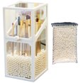thumbnail image 1 of Makeup Brush Holder Covered Cosmetic Holder Eyebrow Pen Holder with Fake Pearl, 1 of 9